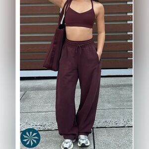 NWT ATHLETA FOREVER FLEECE BARREL LEG SWEATPANTS MP